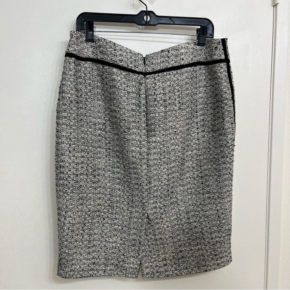 Ann Taylor Black White Pencil Skirt Sz 12 Business Casual, Classic - Picture 5 of 11